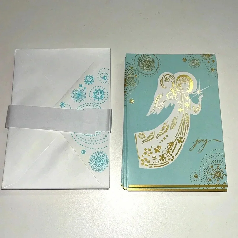 39 Hallmark Christmas cards 2 designs joy angel dove peace 39 envelopes stickers